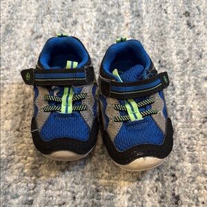 Stride Rite Blue and Black Sneakers with Velcro Closure